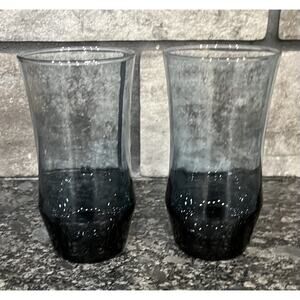 2 Vintage Libbey MCM Smoke Blue Apollo Water Glasses 5 1/2”